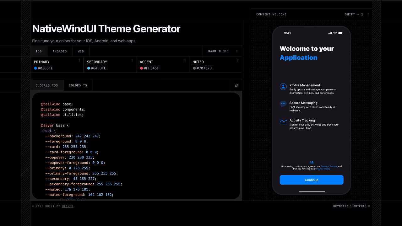 NativeWindUI Theme Generator